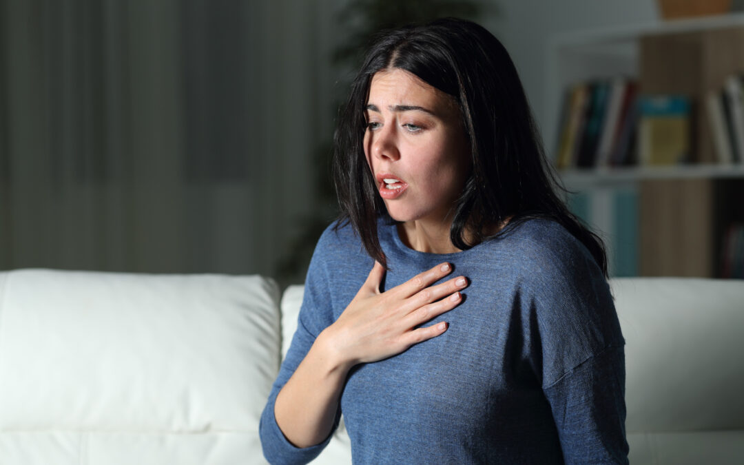 Woman suffering an anxiety attack