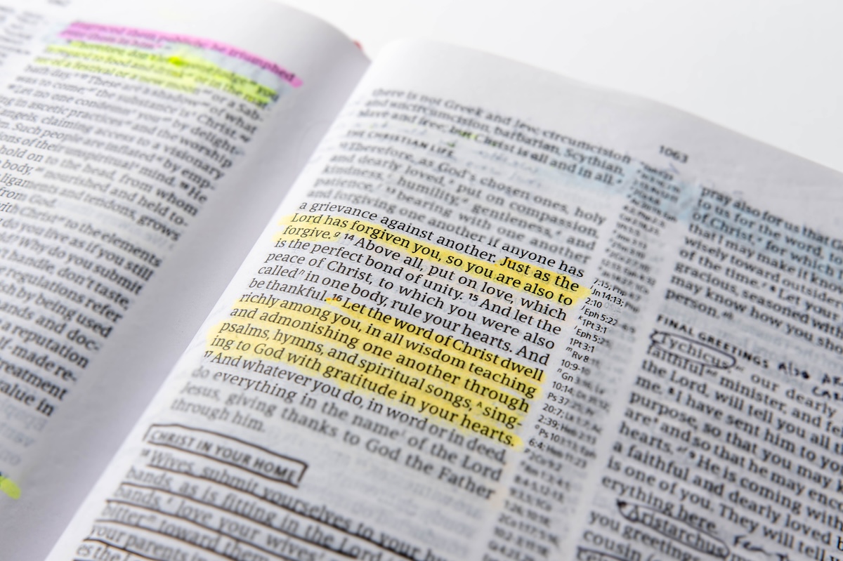 Colossians 3:16 says that we are to let the word of Christ dwell richly among us